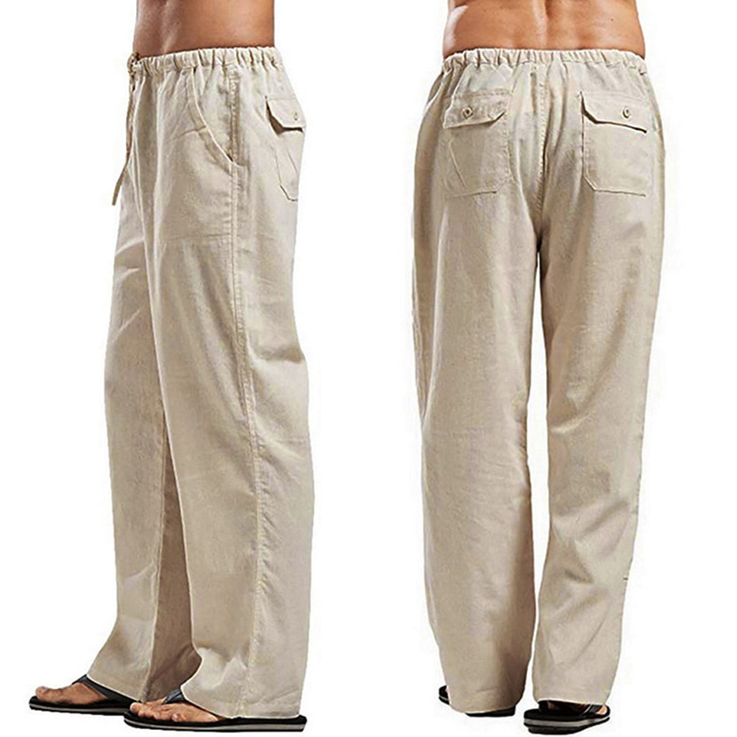 Linen Men Wide Pants Plus Size 5XL Korean Trousers Oversize Linens ...