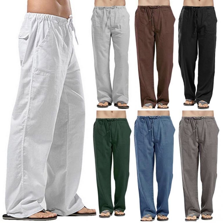 Linen Men Wide Pants Plus Size 5XL Korean Trousers Oversize Linens ...